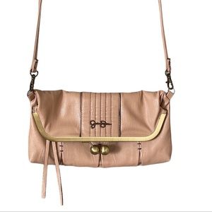 Jessica Simpson Blush Pink Foldover Crossbody Clutch Bag